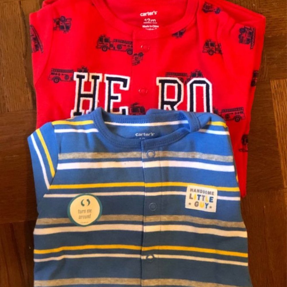 Carter's Boys Snap Up Onesie--12 month--Set of 2